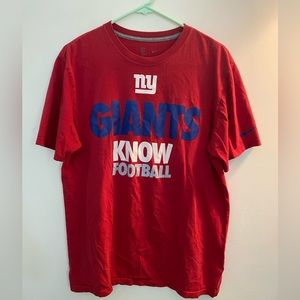 Nike. New York Giants Tee, Red, Boys Large, Lightly Used.